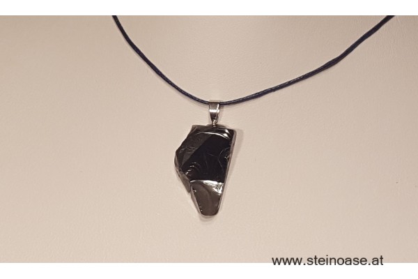 Edel-Schungit Anhänger mit Silber-Öse